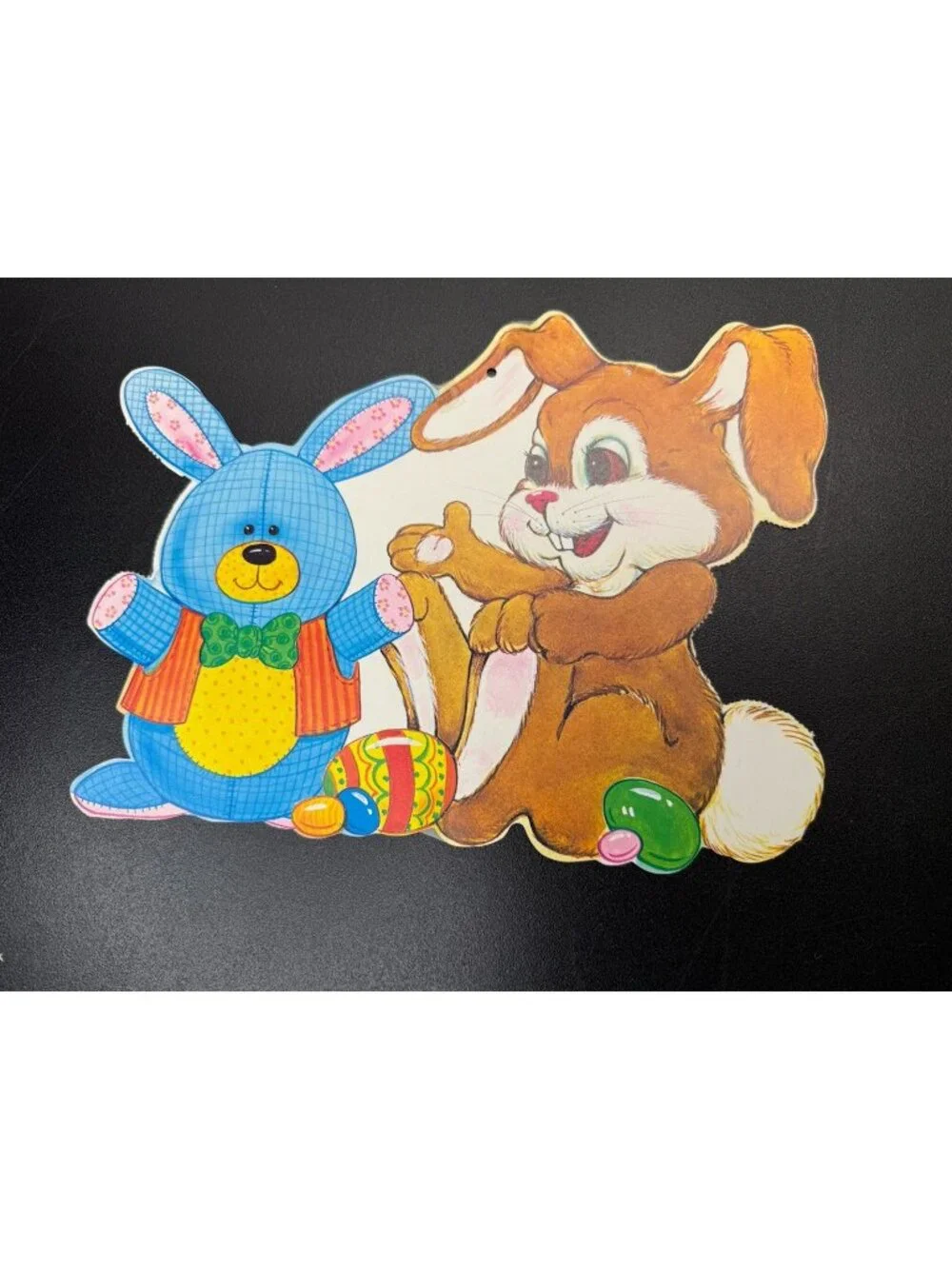 Vintage Easter Spring Bunny Rabbit Die Cut Paper Decoration Cutout